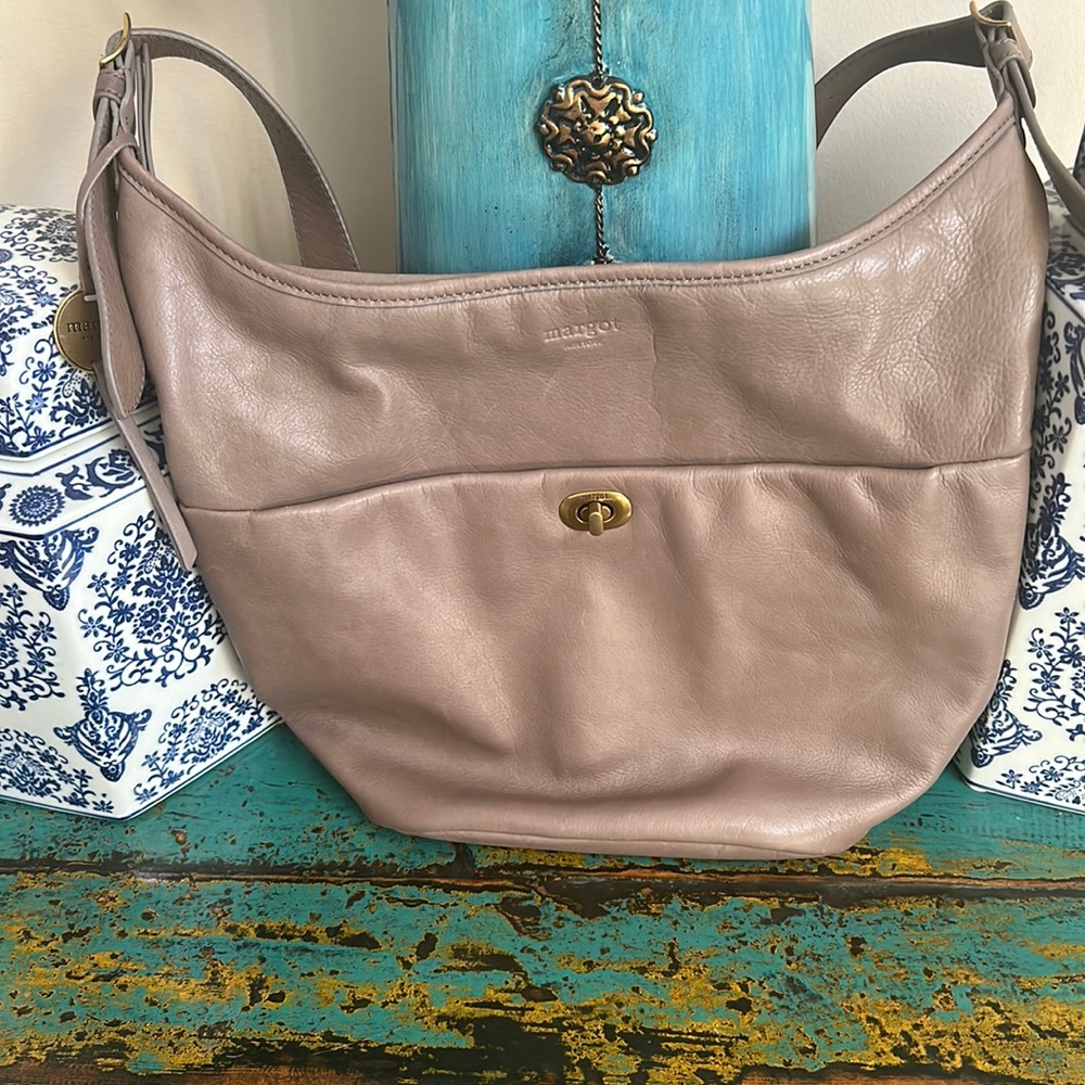 Margot Gray and Purple Shoulder Bag with Slouchy Design